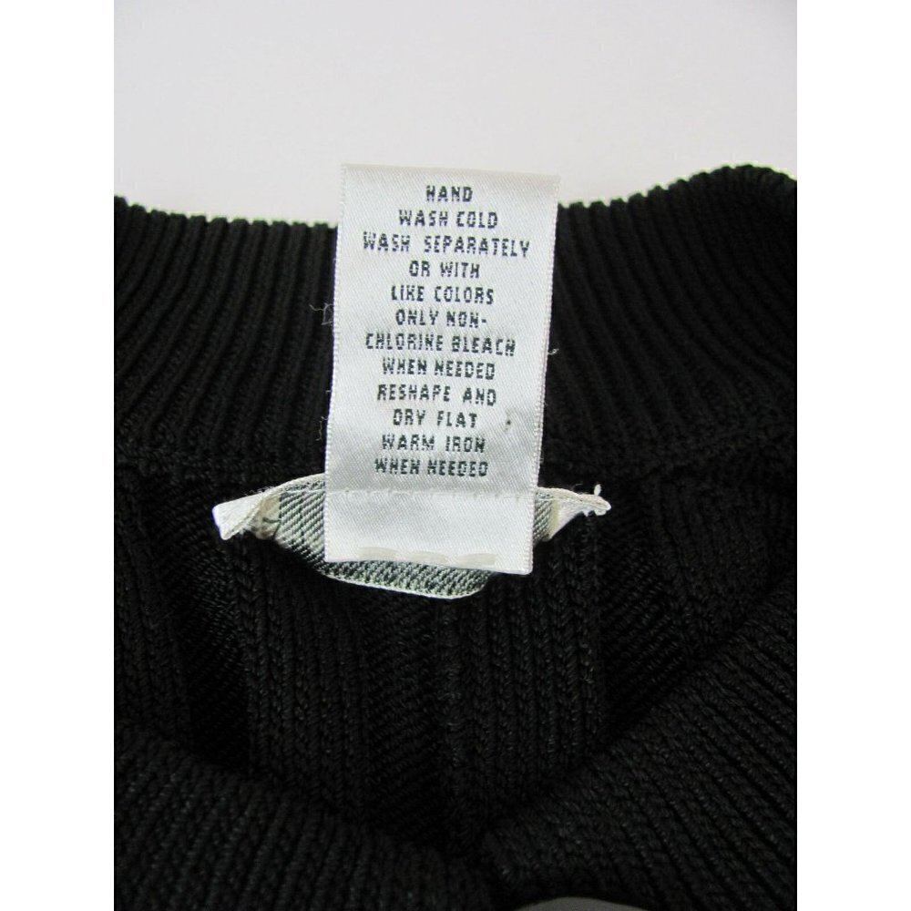 Laura Ashley Cardigan Sweater Size Petite Medium Daisy Fields Black Wide Ribbed - Picture 7 of 7